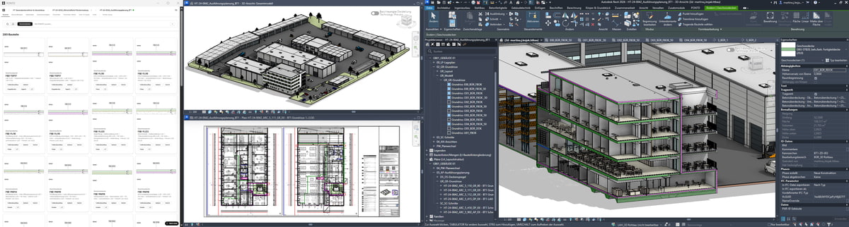 Screenshot Revit & PONTD Bauteilbibliothek
