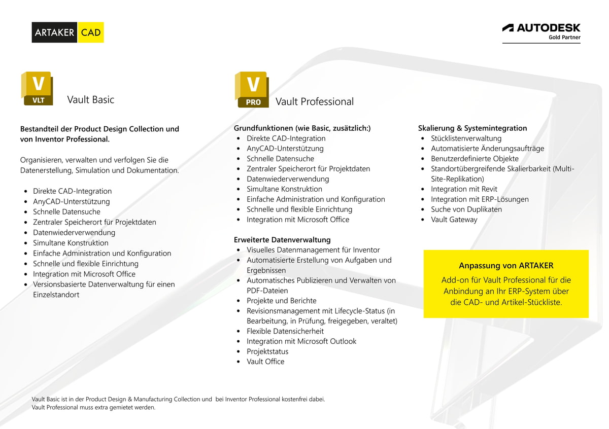 Vault Übersicht: Basic und Professional Vault Übersicht: Basic und Professional